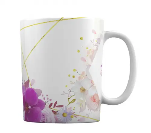 Caneca Branca Lembrancinha Presente Flores Floral Orquídea