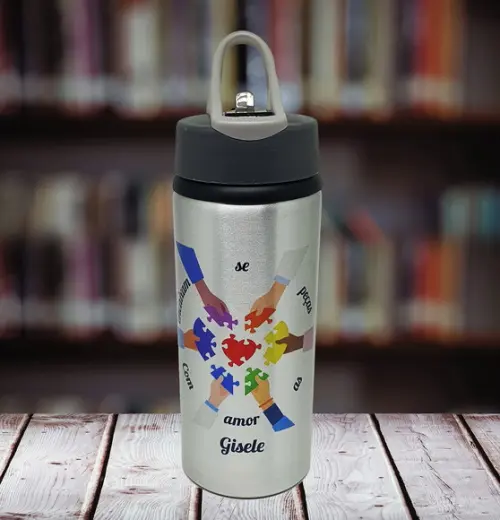 Squeeze Garrafinha Garrafa Personalizada Tea Autismo Autista