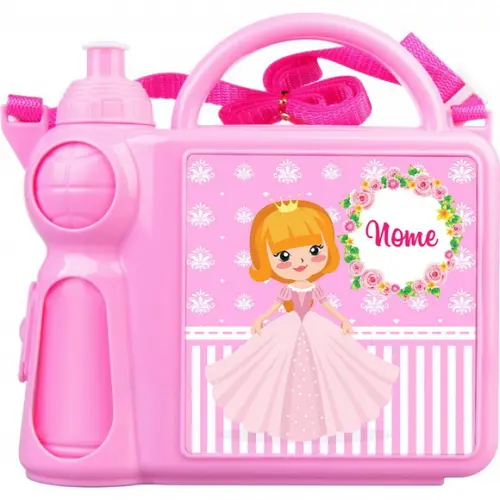 Lancheira Rosa Azul Plástico Infantil Mimo Personalizada