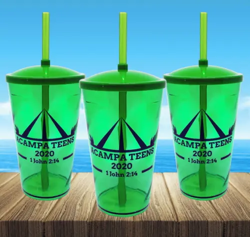 Copo Twister Verde Coloridos Acampamento Camping