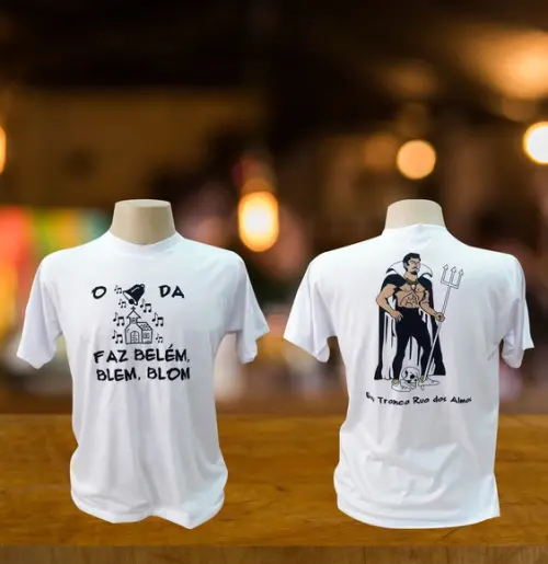 Camiseta Exu Tranca Rua - o Sino Igreja Faz Belém Blem Blom