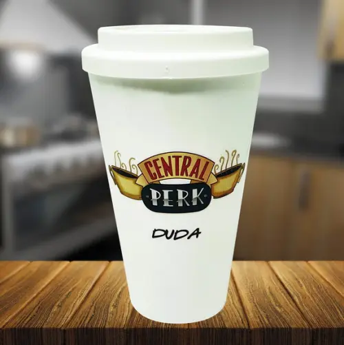 Copo Bucks Branco Plástico Presente Friends Central Perk