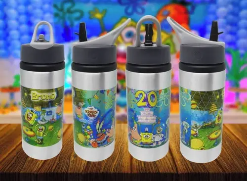 Squeeze Garrafinha Personalizado Bob Esponja Calça Quadrada