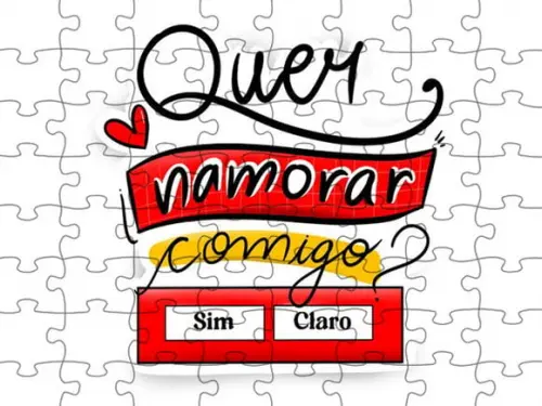 Quebra-cabeça Pedido Namoro Quer Namorar Comigo? Sim e Claro