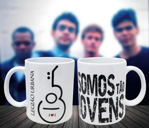 Caneca Branca Personalizada - Somos Tão Jovens Legião Urbana