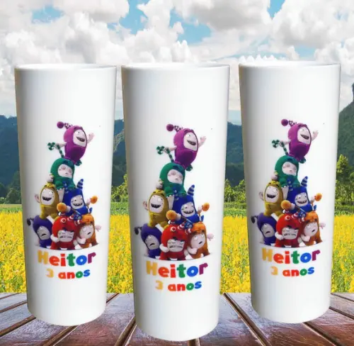 15 Copos Long Drink Branco Personalizado - Oddbods