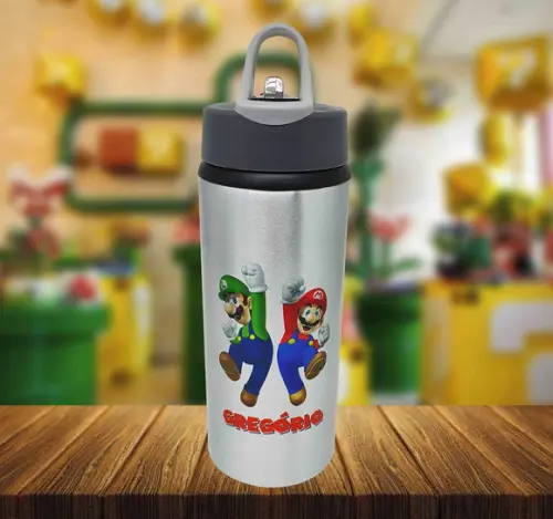 Squeeze Garrafinha Personalizado Super Mario e Luigi