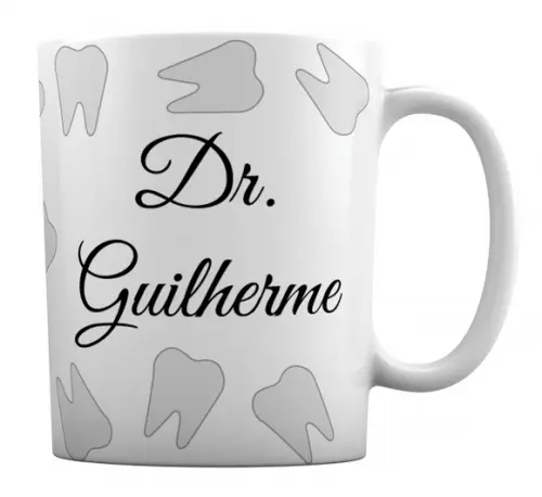 Caneca Branca Personalizada Mimo Estampa Dentes Dentista