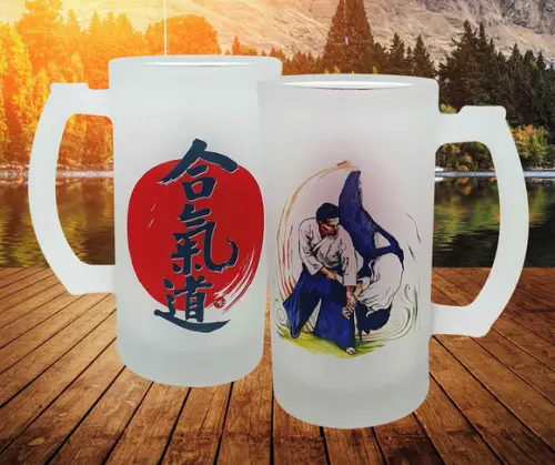 Caneca Vidro Chopp Arte Marcial Japonesa Aikido Aiquidô