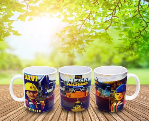 Caneca Branca Personalizada Bob o Construtor