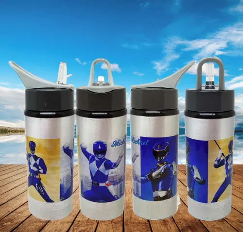 Squeeze Alumínio Personalizado Power Rangers Azul