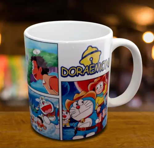 Caneca Branca Personalizada Doraemon