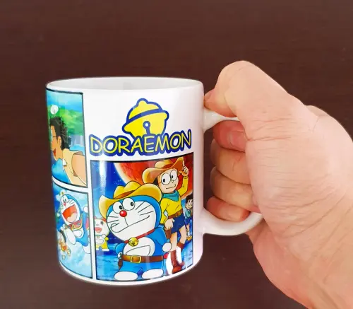 Caneca Branca Personalizada Doraemon