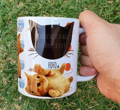 Caneca Branca Personalizada Gatinho - Puppy