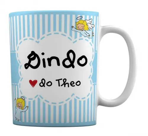 Caneca Branca Padrinhos e Madrinhas - Dinda e Dindo