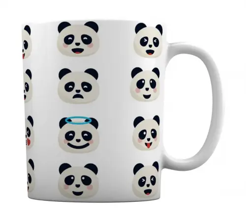 Caneca Branca Personalizado Emoji Panda
