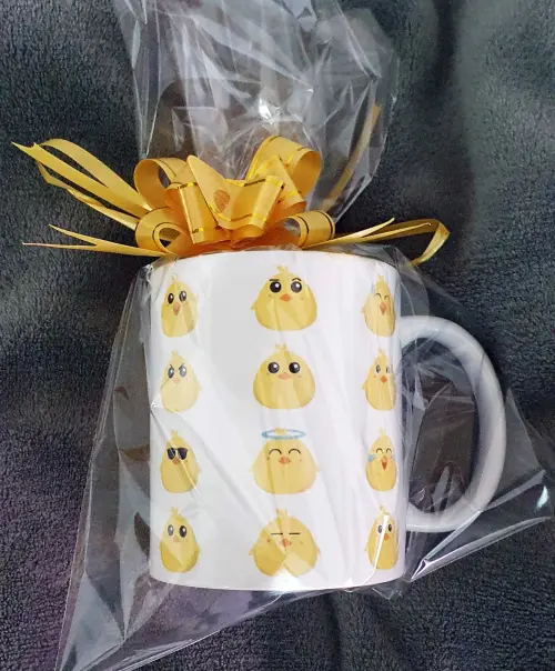 Caneca Branca Personalizada Lembrancinha Emoji Pintinho