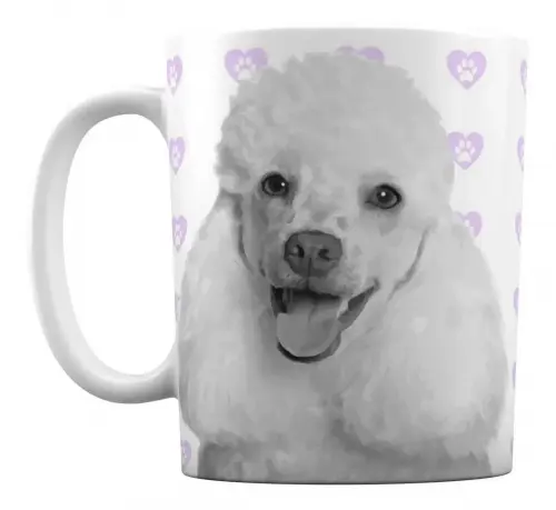 Caneca Branca Personalizado Cachorro Poodle