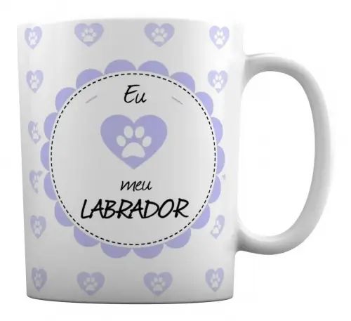 Caneca Branca Personalizado Cachorro Labrador