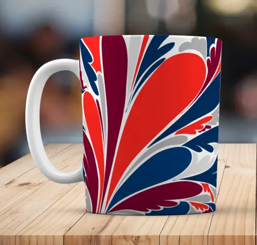 Caneca Branca Personalizado Presente Abstrato Flores