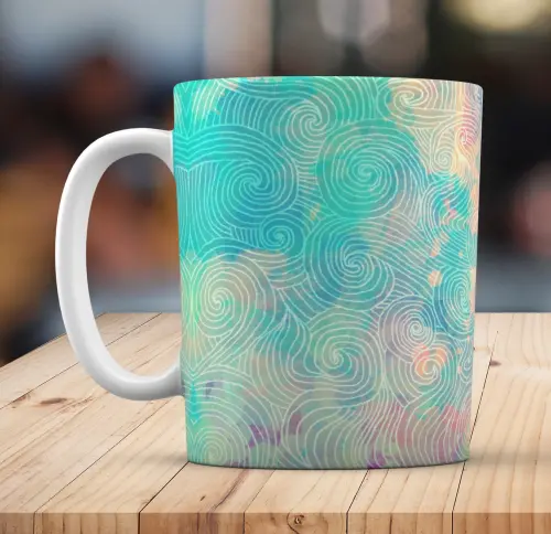 Caneca Branca Personalizado Abstrato Sangue Azul