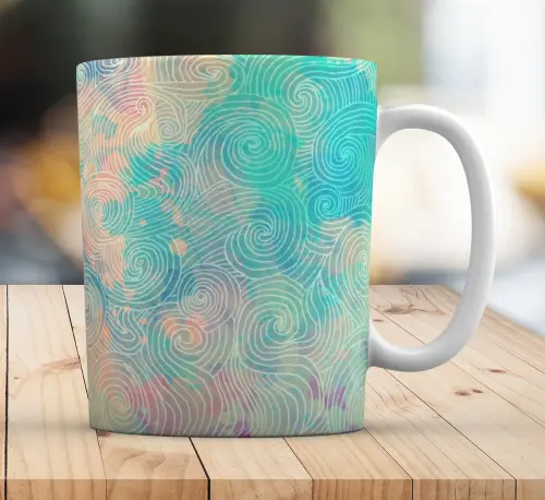 Caneca Branca Personalizado Abstrato Sangue Azul