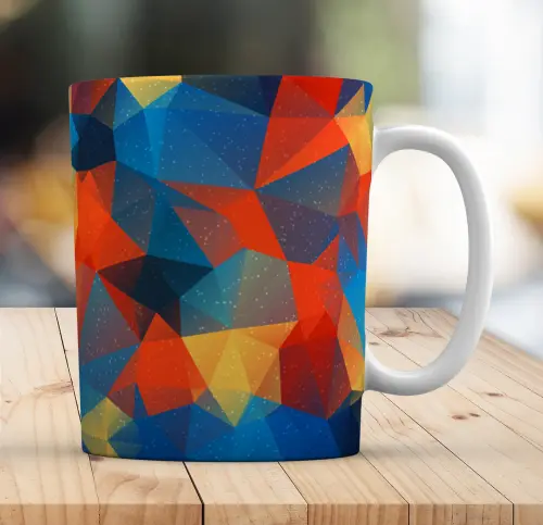 Caneca Branca Personalizado Abstrato Quadriculado
