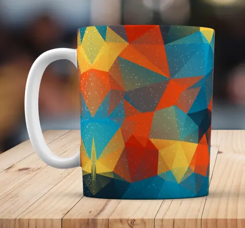 Caneca Branca Personalizado Abstrato Quadriculado