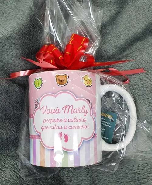 Caneca Branca Vovó Personalizada - Estou Chegando!