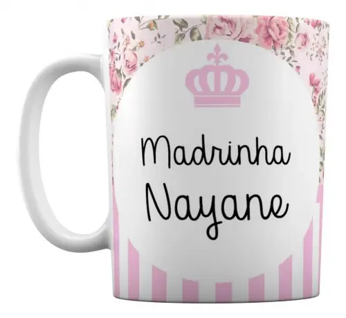 Caneca Branca Personalizada Madrinha de Consagração