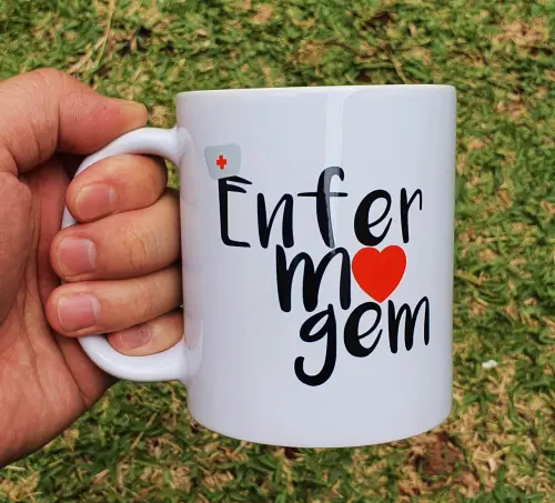 Caneca Branca Personalizada Carreira Enfermagem