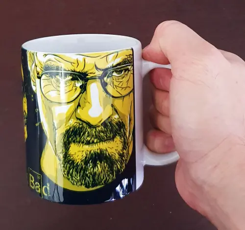 Caneca Branca Personalizada Amarela Breaking Bad