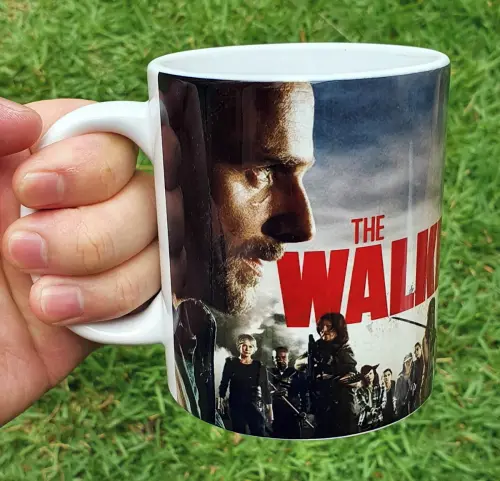 Caneca Branca Personalizada The Walking Dead (rick e Negan)