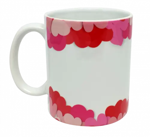 Caneca Branca Personalizada de Coração e Amor