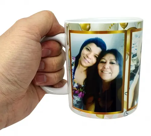 Caneca Branca para Aniversário Personalizado Amiga, Amigo