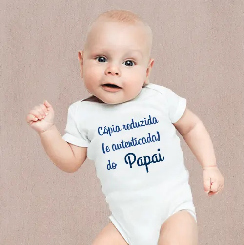 Body Baby Branco Personalizada - Cópia Reduzida do Papai