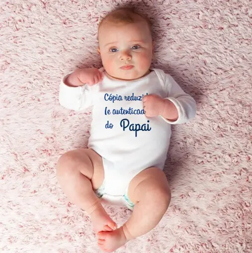 Body Baby Branco Personalizada - Cópia Reduzida do Papai