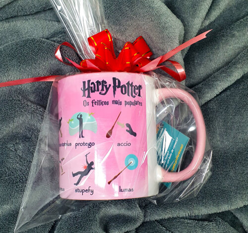 Caneca Rosa Presente Harry Potter os Feitiços Mais Populares