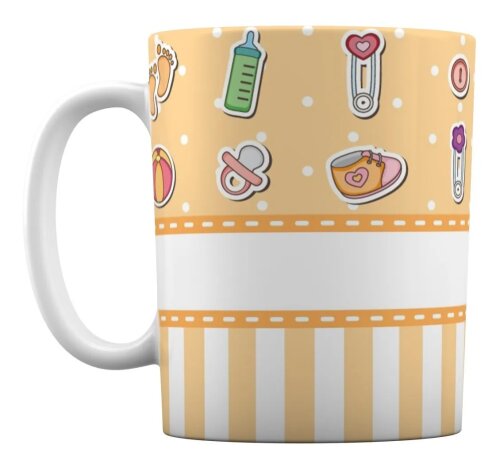 Caneca Branca Grávida / Batizado Supresa para Vovô e Vovó