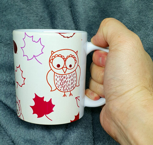 Caneca Branca Personalizada Estampa de Coruja