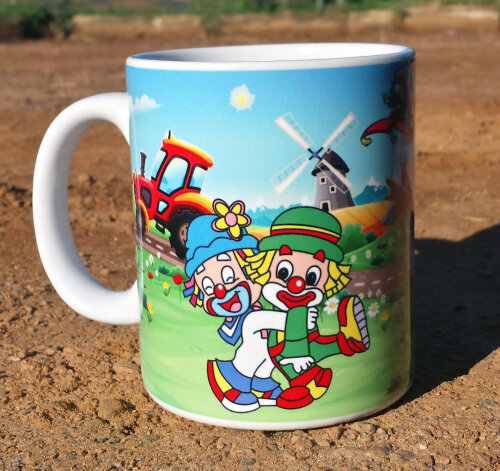 Caneca Branca Personalizada - Palhaços Patati Patata