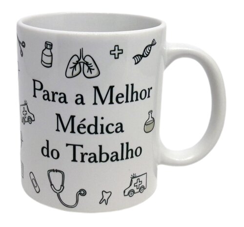 Caneca Branca Personalizada Lembrancinha Médica do Trabalho