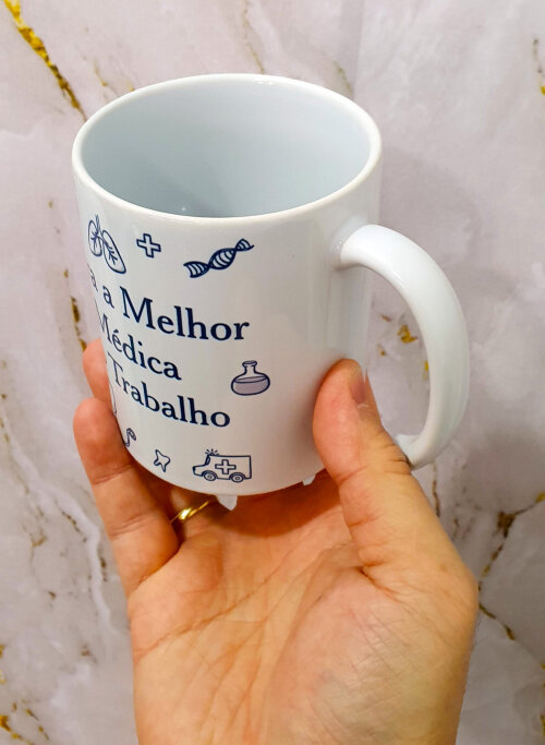 Caneca Branca Personalizada Lembrancinha Médica do Trabalho