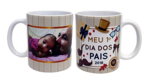 Caneca Branca Personalizado - Meu 1º Dia dos Pais (com Foto)