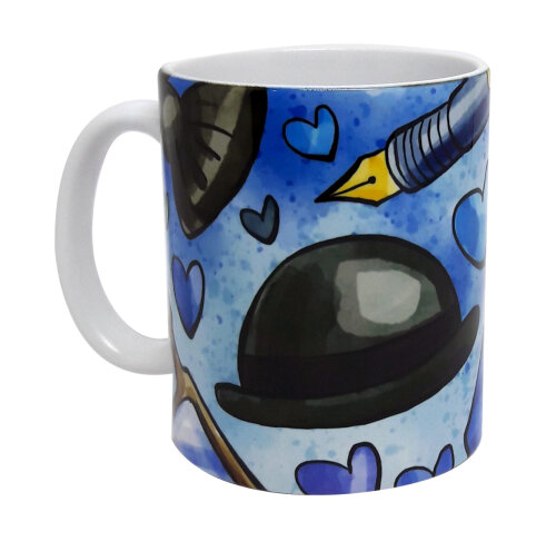Caneca Branca Personalizada Presente Feliz Dia dos Pais