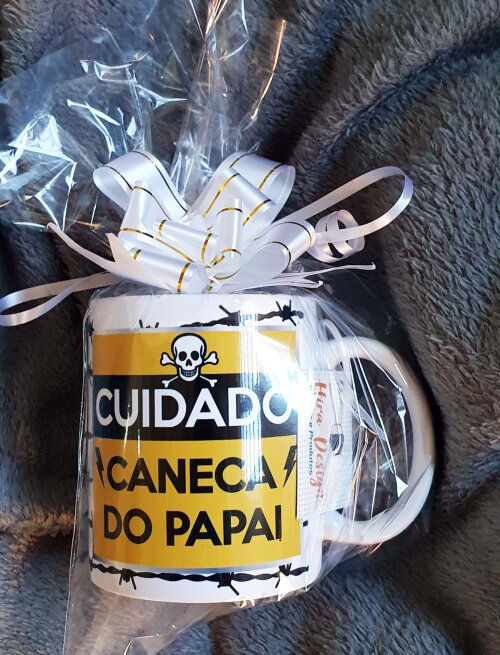 Cuidado Caneca Branca do Papai Personalizada (com Foto)