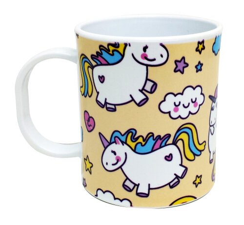 Caneca Plástico Polímero Personalizada Unicórnio