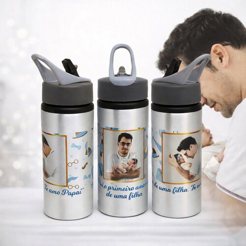 Squeeze Alumínio Personalizado Dia dos Pais