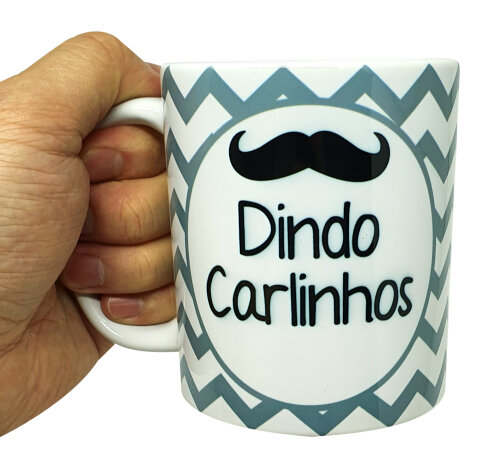 Caneca Branca Personalizada Dindo (padrinho) Chevron