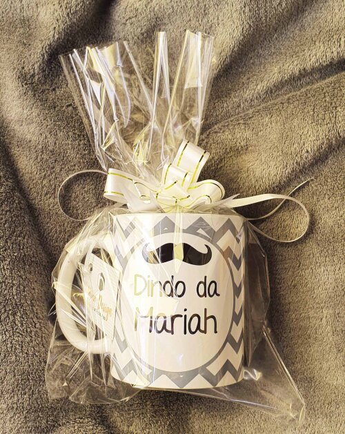 Caneca Branca Personalizada Dindo (padrinho) Chevron